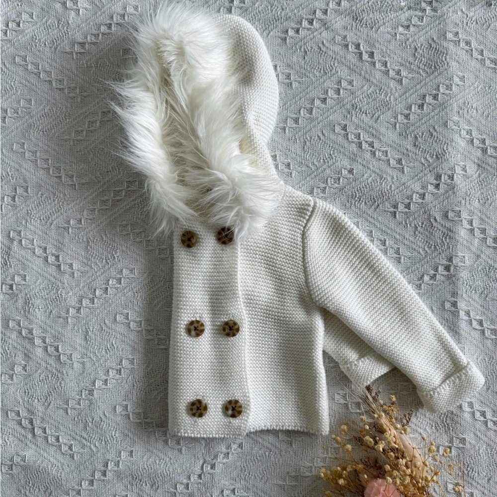 Hope and Henry Sweater with Faux Fur Hood